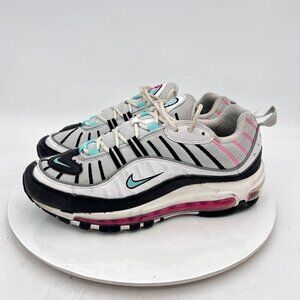 Nike Air Max 98 Women Size 8.5 AH6799 065 Platinum Black Aurora Green Pink Shoes